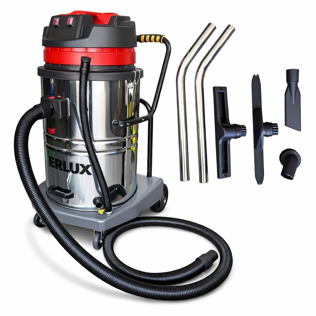 Titan Tools - Aspiradora Industrial Agua Y Polvo 3600w 2 Motores Alta Potencia Uso Profesional