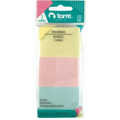 3 Notas Adhesivas Pastel  Torre