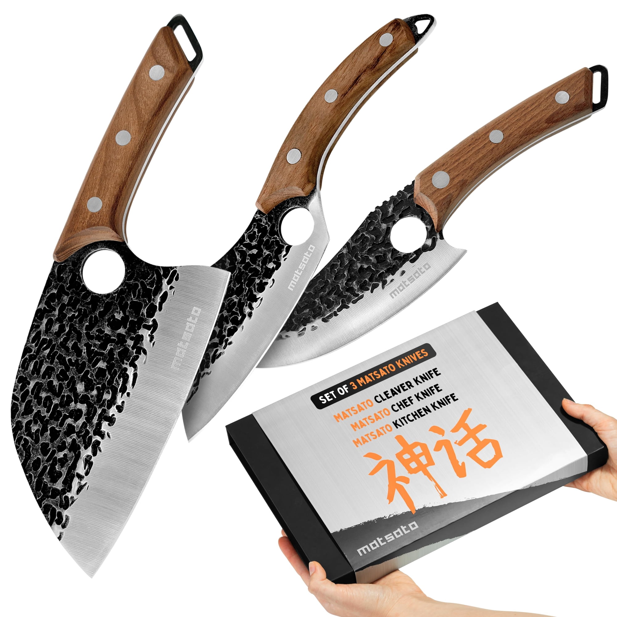 Juego De Cuchillos De Cocina Matsato De 3 Piezas Con Cuchilla De Acero Inoxidable