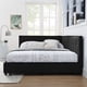 thumbnail image 1 of Full Size Upholstered Tufted Bed Frame, Sofa Bed Frame with Comfortable Backrest and Armrests, Full Size Bed for Bedroom, Living Room,Velvet, Black(80.5''*59''*30.5''), 1 of 3