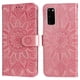 thumbnail image 1 of Funda tipo cartera FOXDOCK para Samsung Galaxy S20 , diseño girasol en relieve, cuero PU, cierre magnético, soporte y tarjetero, 1 of 5