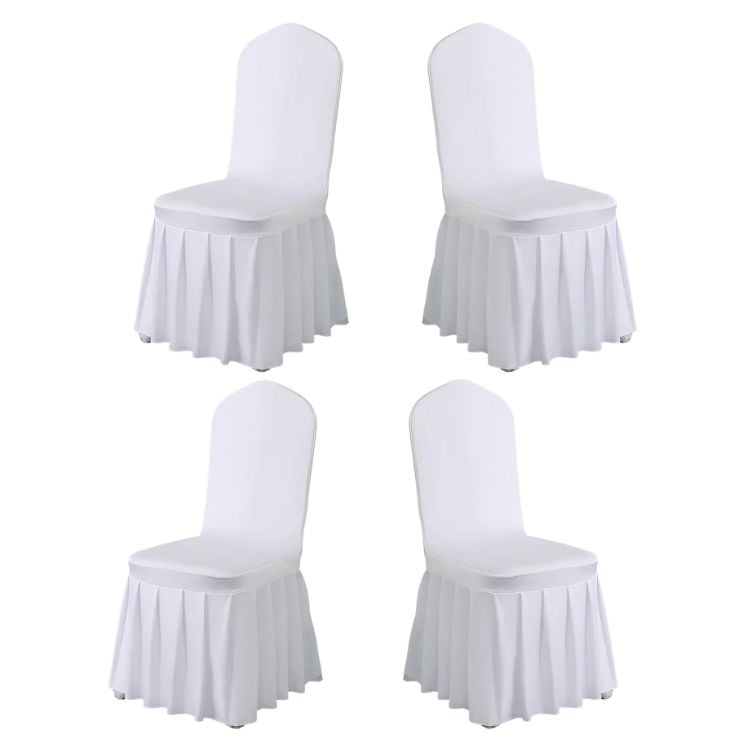 Crusec - Pack 4 Funda Plisada Sillas Eventos Hoteles Fiestas Bodas