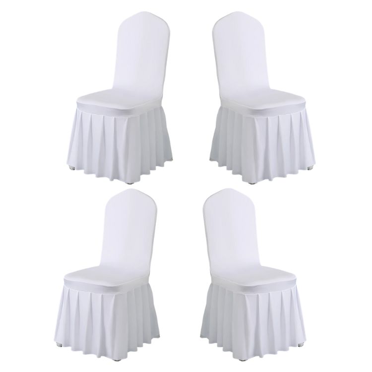 Crusec - Pack 4 Funda Plisada Sillas Eventos Hoteles Fiestas Bodas