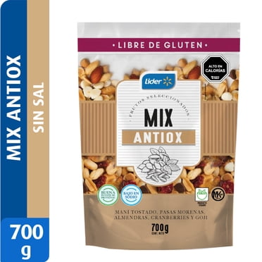 Mix Frutos Secos Mix de maní tostado, pasas morenas, almendras, cranberry y goji, sin sal, 700 g