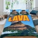 thumbnail image 2 of Lava Conjunto de sábanas temático, trío de piezas, cómodo y amigable con la piel, diseño único, regalo de decoración para el hogar para familiares, amigos y fans,135cm *200cm, 2 of 6