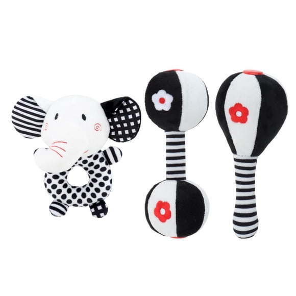 3 Piezas Sonajeros Para Bebés Regalo Juguete Para Masticar Sonajero Suave Para Bebés De 0 A 6 Meses Bebé B