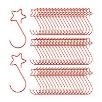 Magideal - 100 Uds. Ganchos Para Árbol De Navidad Con Forma De Estrella, Ganchos Para Adornos Navideños Para Fiestas, Suministros De Navidad, Perchas Para Árbole Rojo
