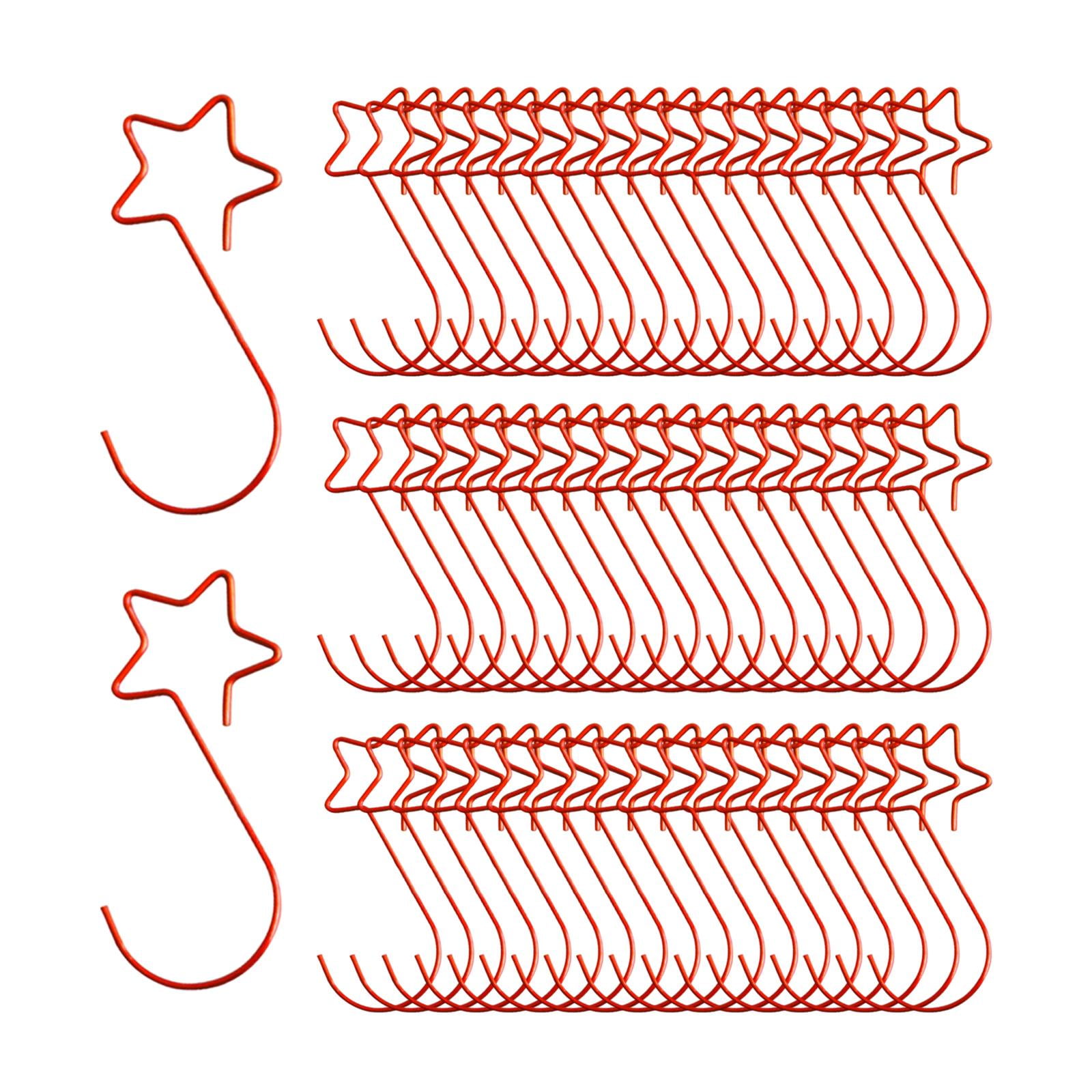 Magideal - 100 Uds. Ganchos Para Árbol De Navidad Con Forma De Estrella, Ganchos Para Adornos Navideños Para Fiestas, Suministros De Navidad, Perchas Para Árbole Rojo