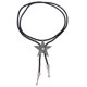 thumbnail image 2 of Black Pu Leather Western Cowboy Rodeo Bolo Tie Bola Collar Plata Antigua, 2 of 5