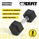 thumbnail image 3 of Mancuerna Hexagonal 5kg Acero y Caucho Overfit, 3 of 10