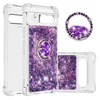 Foxdock - Funda Para Google Pixel 7A Con Brillo Líquido, Protección Completa Y Soporte De Anillo Giratorio