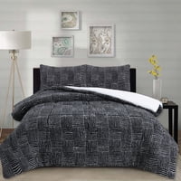 Chantilly - Cubrecama Corderito Termico Lineas Negras 2P