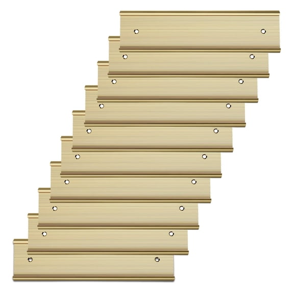 Porta Placas Para Nombre 10 Unidades Aluminio Dorado 5 X 20 Cm