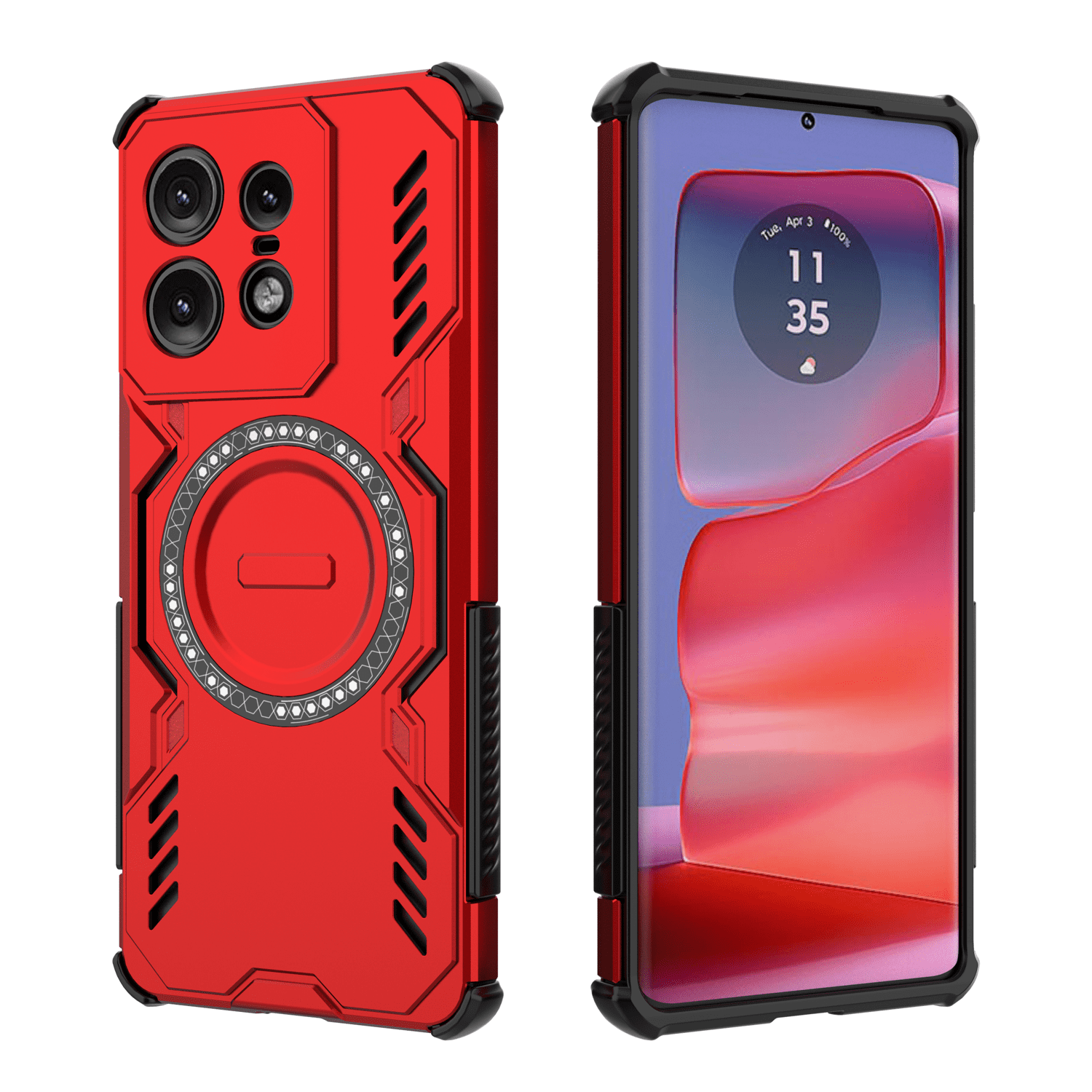 Funda Foxdock Para Motorola Edge 50 Pro 5g , Magnética, Resistente A Golpes, Con Soporte, Unisex, Carga Inalámbrica