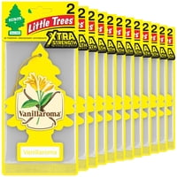 Ambientador Para Coche Little Trees Vanillaroma Xtra Strength, Paquete De 24