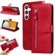 thumbnail image 4 of Funda tipo cartera para Samsung Galaxy S25 con bolsillo con cremallera y ranuras para tarjetas – Función de soporte Rojo, 4 of 6