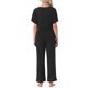 thumbnail image 3 of INSPIRE CHIC Conjunto de Pijama para Mujer de Punto Acanalado con Manga Corta, Parte Superior con Abertura Lateral y Pantalones, Conjunto de Dos Piezas para Estar en Casa con Bolsillos L Negro, 3 of 5