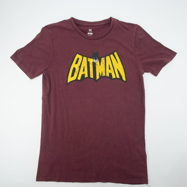 Polera Mujer Batman Face On Logo Burdeo Dc Comics