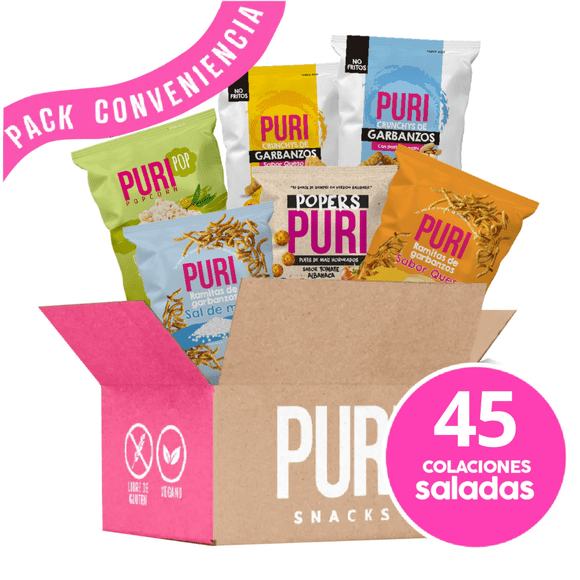 Pack Colaciones Mensuales Puri - 45 Mix Salado