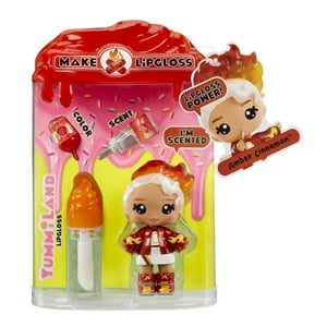 Muñeca De Brillo Labial Yummiland Amber Cinnamon Con Kit De Bricolaje Para Más De 4 Años