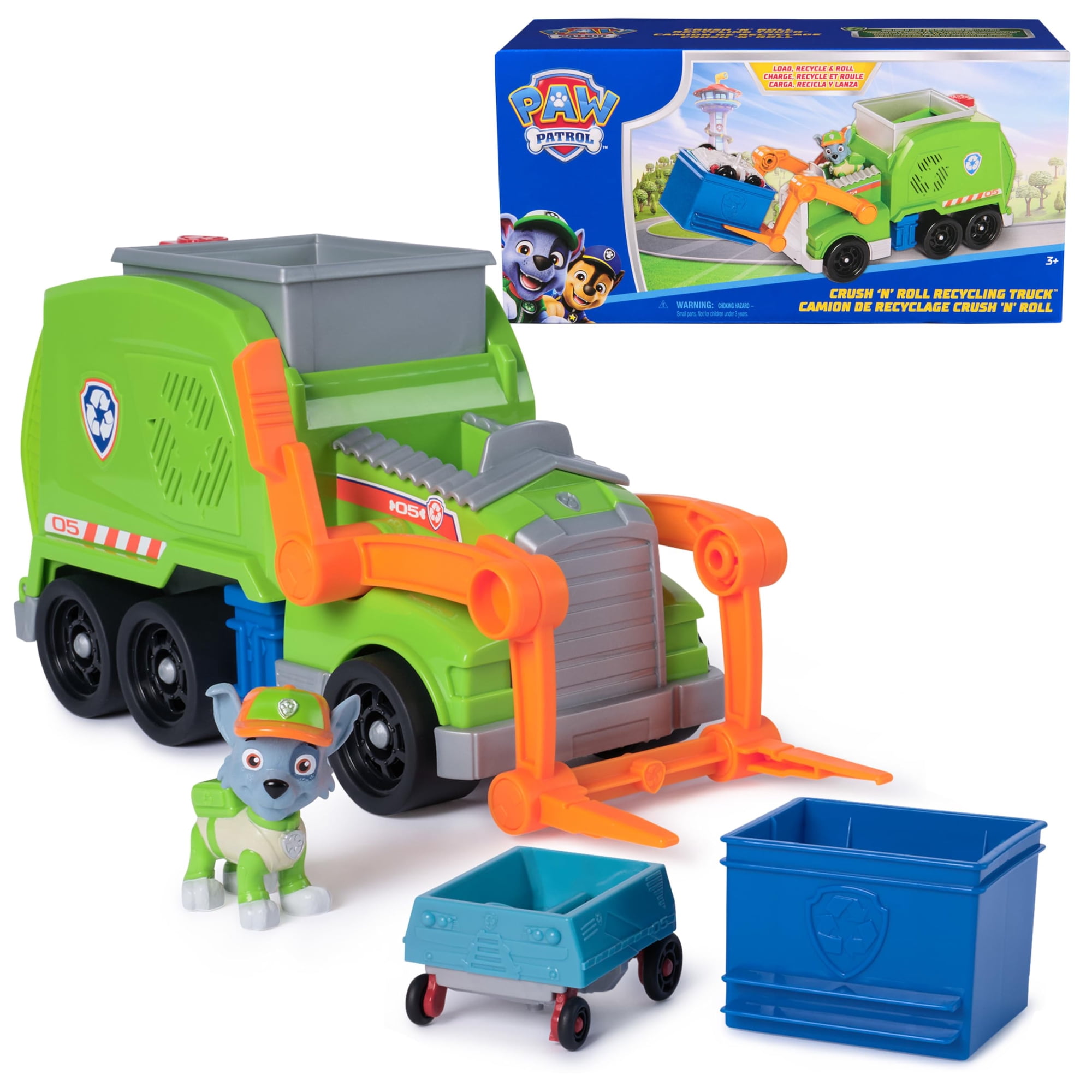 Camión De Reciclaje Toy Paw Patrol Crush N' Roll Con Rocky De Más De 3 Años