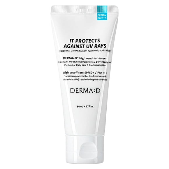 Protector solar DERMA:D SPF50 PA++++ 80 ml Centella y Niacinamida