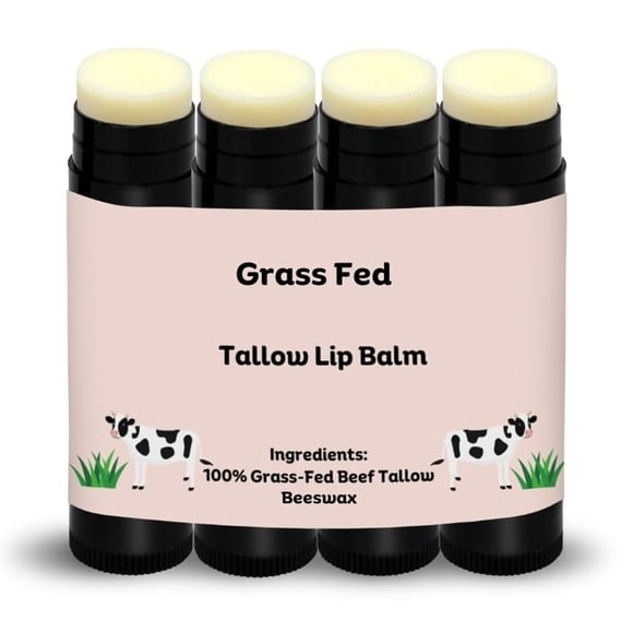 Bálsamo Labial Natural Orgánico con Sebo de Res Alimentada con Pasto 4 Unidades