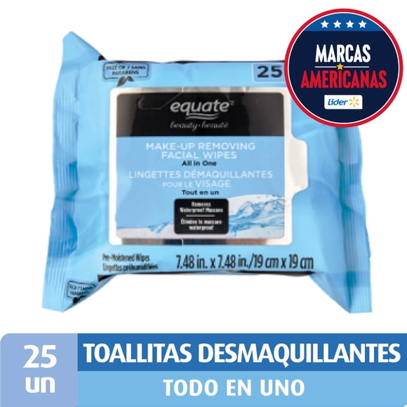 Toallas Desmaquillantes Equate Todo En Uno, 25 Un