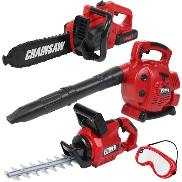 Juego de herramientas de jardinería Toy Power TeganPlay para soplar hojas y podadora