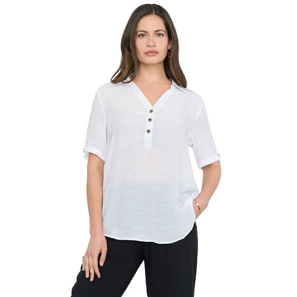 Bluson Mujer Camisero Ml Roll Up Ecru Corona