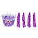 thumbnail image 4 of Ni?os Ni?a Bicicleta Cesta Delantera Soporte De Compra De Bicicleta Y 2 Pares De Serpentina Morado, 4 of 4