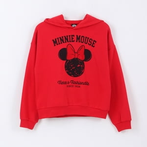 Polerón Niña Hoodie Orejas Minnie Mouse Rojo Disney