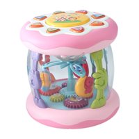 Bothyi - Tambor Musical Para Bebé Con Luz Montessori, Juguete Para Niños Pequeños, Niñas, Giratorio, Color Rosa