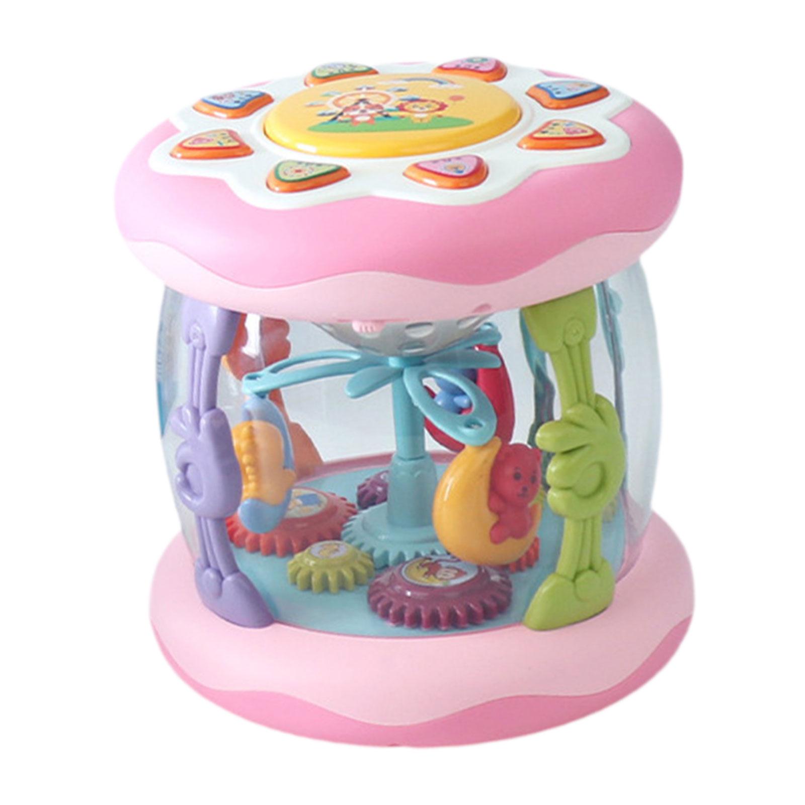 Bothyi - Tambor Musical Para Bebé Con Luz Montessori, Juguete Para Niños Pequeños, Niñas, Giratorio, Color Rosa