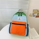 thumbnail image 1 of Children's Color-block Backpack Canvas Backpack Zipper Large Capacity Schoolbag, 1 of 3