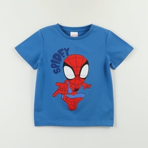 Polera Manga Corta Niño Azul Spidey Pose Marvel