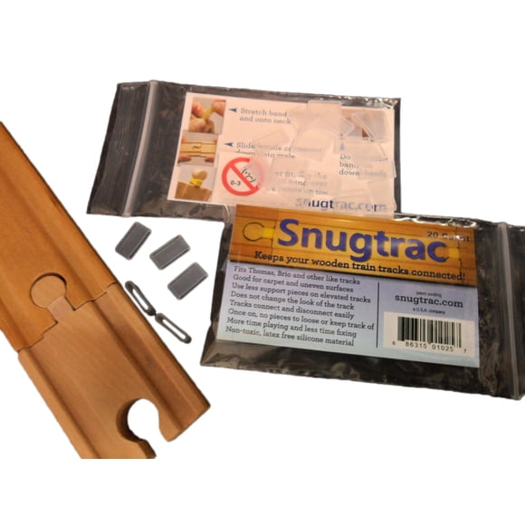 Sujetadores para tren de juguete de madera Snug Trac, silicona, paquete de 40