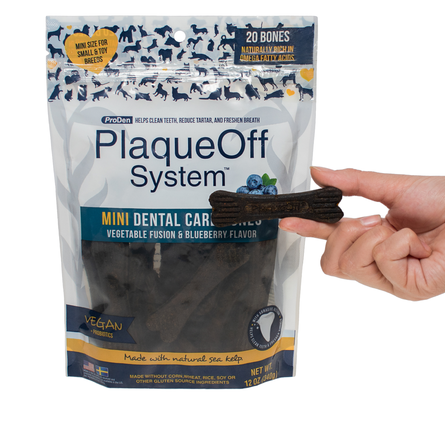 Proden - Plaqueoff Mini Huesos Dentales Vegetales Y Arandanos 340 Grs