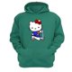 thumbnail image 1 of Polerón Canguro Gatita Kitty Verde Aguamarina Talla S Unisex, 1 of 3