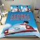 thumbnail image 1 of George Se Encoge Conjunto de sábanas temático, trío de piezas, cómodo y amigable con la piel, diseño único, regalo de decoración para el hogar para familiares, amigos y fans, 90 cm * 190 cm, 1 of 6