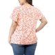 thumbnail image 4 of GRACE & GRANDEUR Blusas de Gasa Floral con Mangas Cortas Acampanadas y Escote con Abertura para Mujeres de Talla Grande 3X Rosa, 4 of 8
