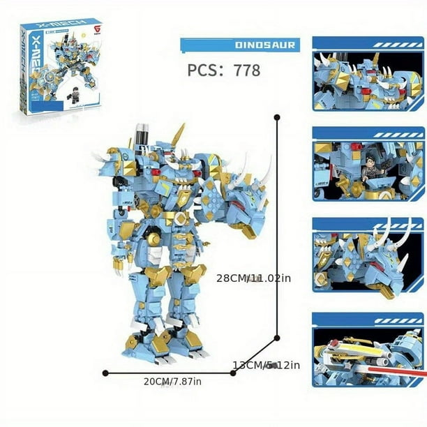 Building Blocks Puzzle Assembly Combined Robot Machine Dinosaur King Kong Children's Boys Toys