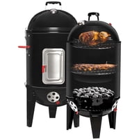 Vidita - 3 En 1 Parrilla Y Ahumador A Carbón Diámetro 43,5 Cm