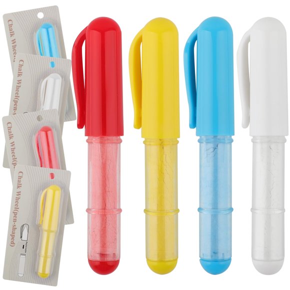 Marcadores de Tiza para Tela SINSETU Pack de 4 (Rojo, Amarillo, Blanco, Azul)