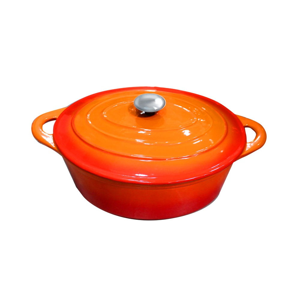 Briva - Cacerola Hierro Ovalada Naranja 42*26*13.5 Cm