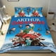 thumbnail image 1 of Arthur Christmas Conjunto de sábanas temático, trío de piezas, cómodo y amigable con la piel, diseño único, regalo de decoración para el hogar para familiares, amigos y fans,135cm *200cm, 1 of 6
