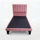 thumbnail image 1 of Cama Plaza y Media Con Respaldo y base de 105 X 190cm Tapizada en Felpa Rosado Claro, 1 of 3