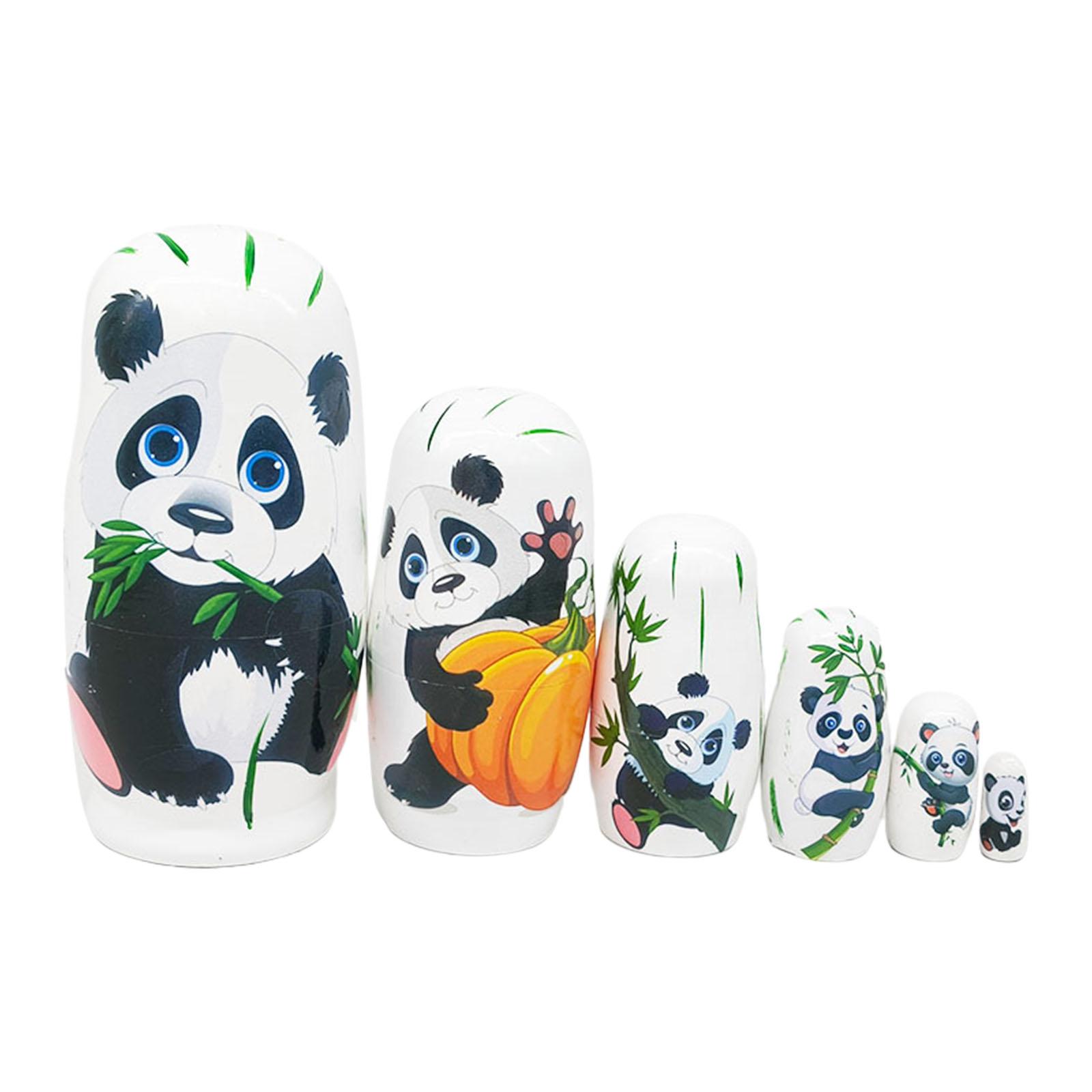 Magideal - Muñecas Rusas Matryoshka, Muñecas Anidadas, Ilustraciones Fáciles De Abrir, Regalo De Cumpleaños, Adorno, Juguetes Apilables De Madera Para Estante De