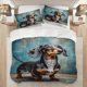 thumbnail image 1 of Sausage Dog Pattern Bedding Set Soft and Comfortable, 1 of 5
