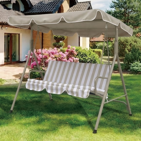 Columpio de Terraza 3 Personas Beige 170x110x150 Cm